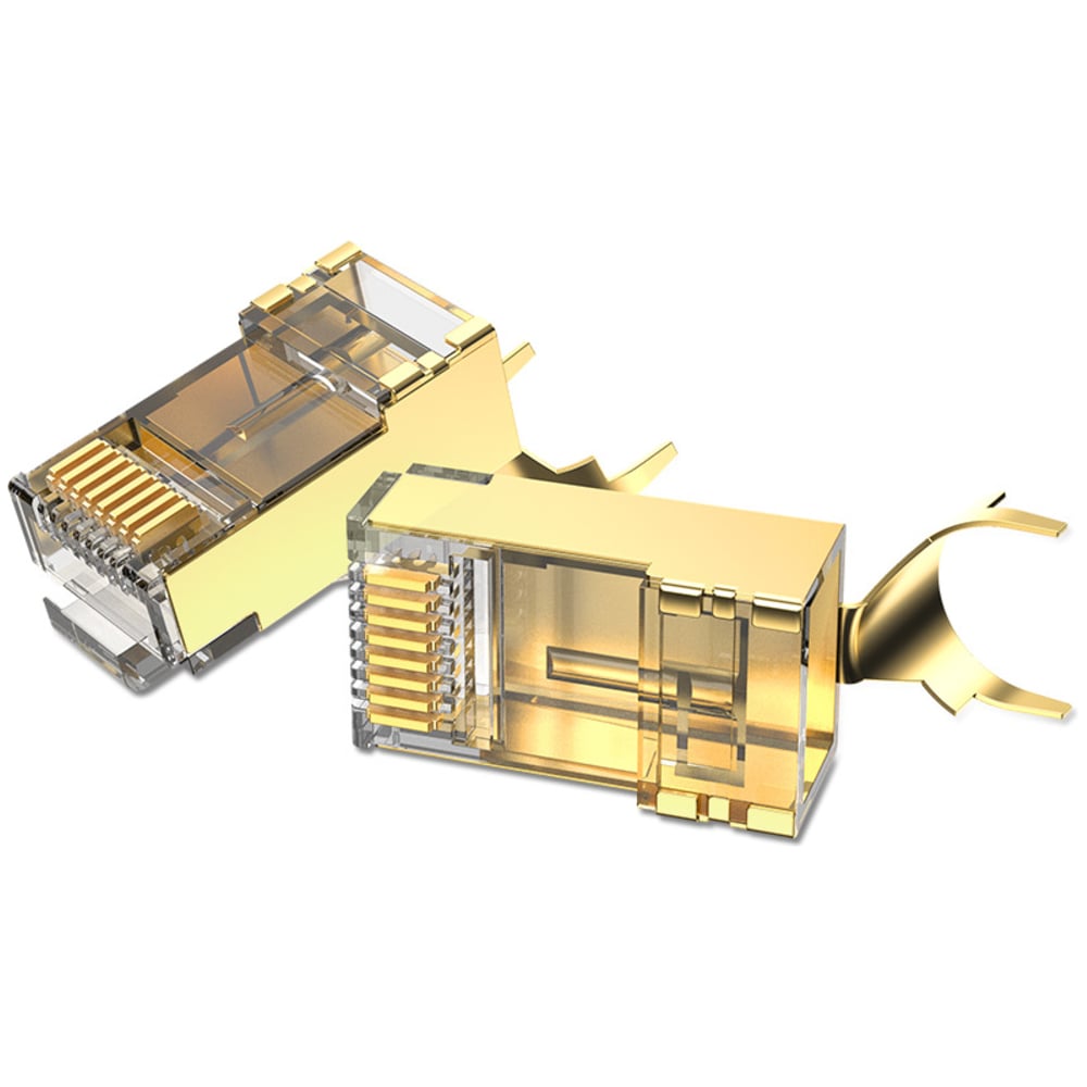 Изображение товара Коннектор VENTION RJ45 8P8C кат.8 FTP, 10 шт. для витой пары, золотой