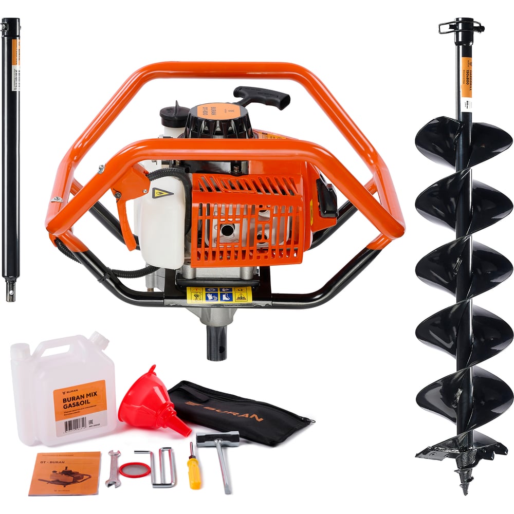 Изображение товара Профессиональный мотобур BURAN DT-800 с шнеком и удлинителем 150х800
