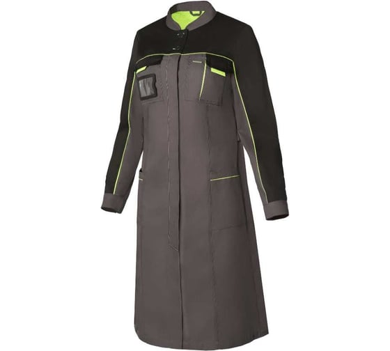 Изображение товара Халат СОЮЗСПЕЦОДЕЖДА КЛИНПЛЕКС ТЕХНОЛОГ женский черный/графит, 48-50/170-176 2000000234670