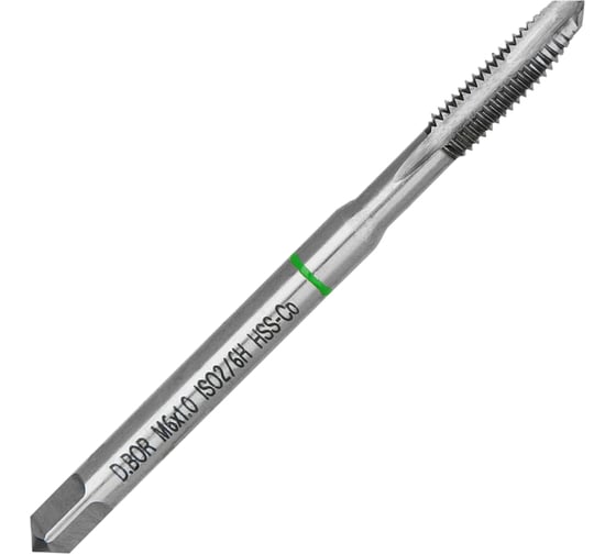 Изображение товара Машинный метчик D.BOR DIN 371, Form-B HSS-Co, M6x1,00 D-TCT-402-060-100