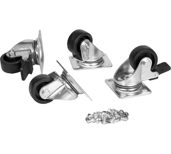 Изображение товара Комплект роликов DATAREX 2 с тормозом, 2 обычных, для настенных шкафов DR-460100