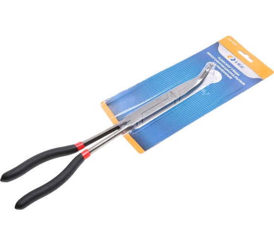 Изображение товара Плоскогубцы многофункциональные удлиненные LIGE с двойным шарнирным механизмом изогнутые 45 зажим 218 мм L-330 мм в блистере /1/48  LG-7111 308404