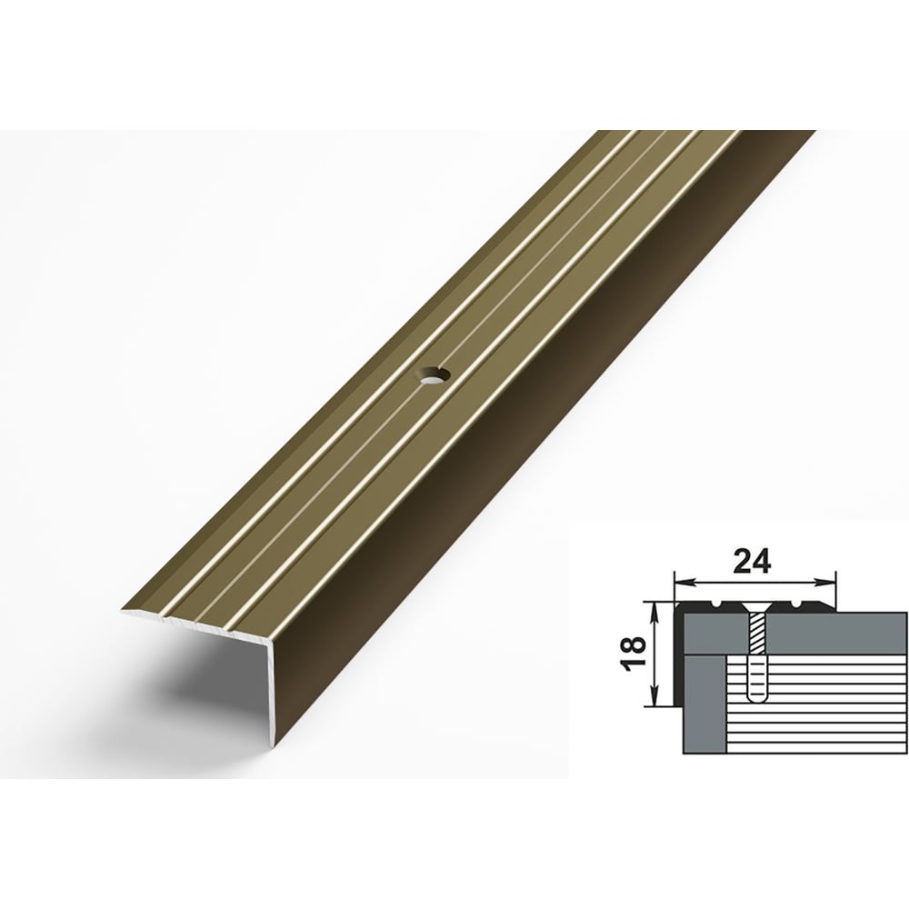 фото Угловой алюминиевый порог лука