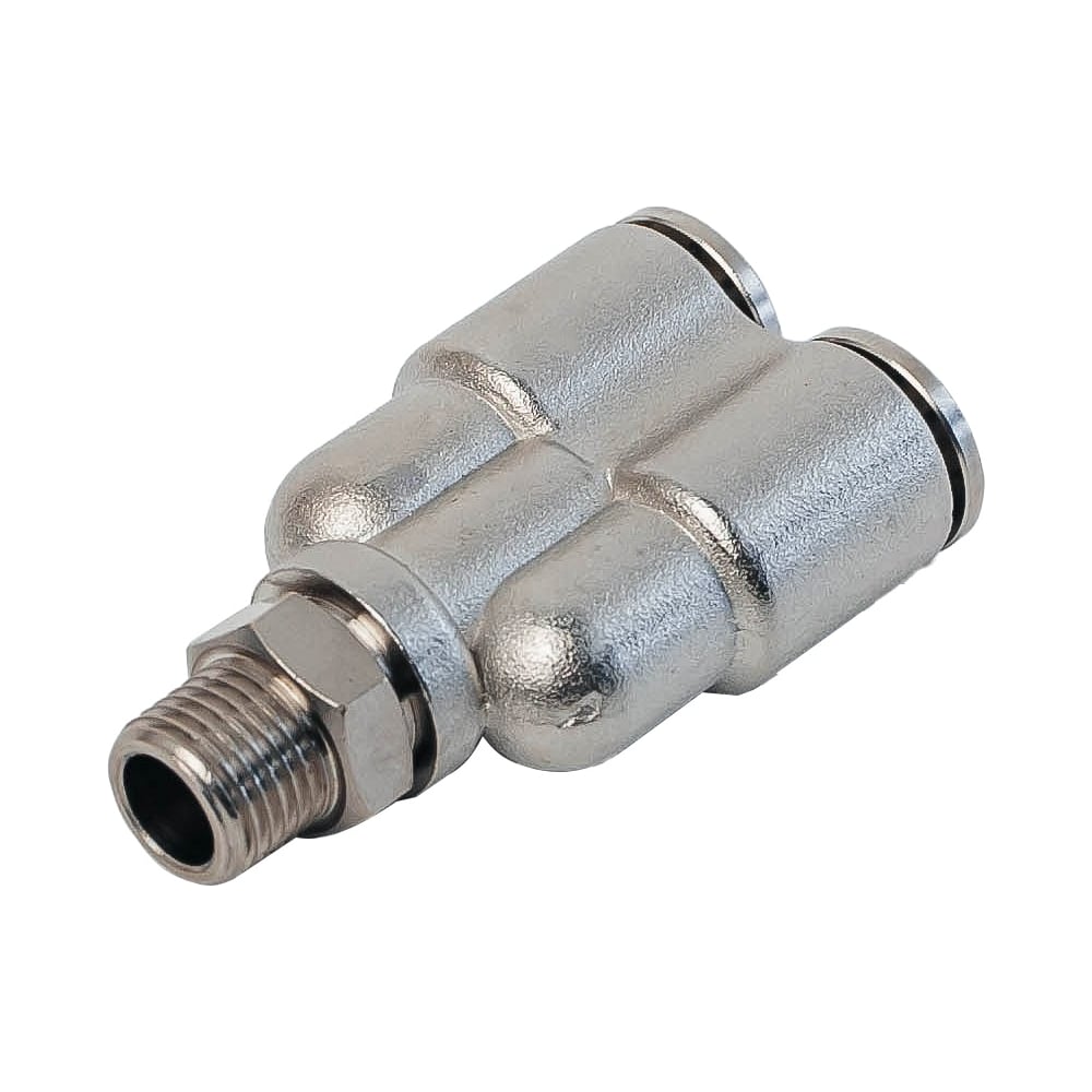 Изображение товара Латунный фитинг NBPT NPWT 08 тройник с резьбой M16x1.5 никелированный