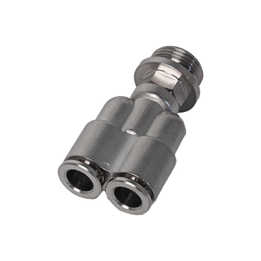 Изображение товара Фитинг латунный NBPT NPWT 12-G04 Y-образный тройник 1/2М-12 мм никелированный