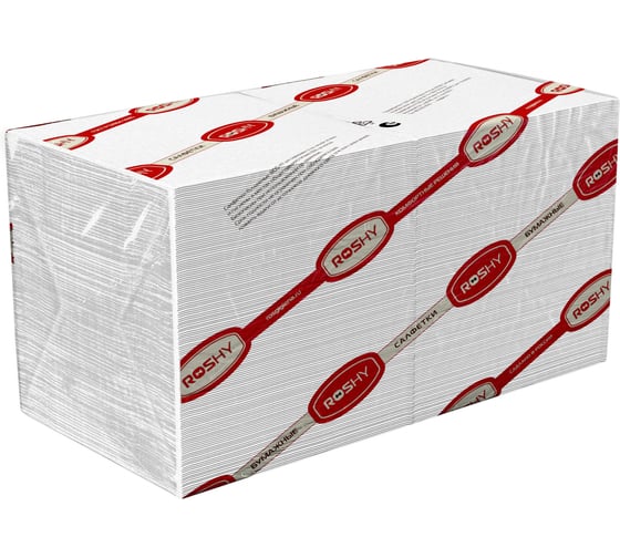 Изображение товара Салфетки бумажные ROS-HY ф.24, 1слой, 400 л, белые/18 штук в упаковке R-S1-400L