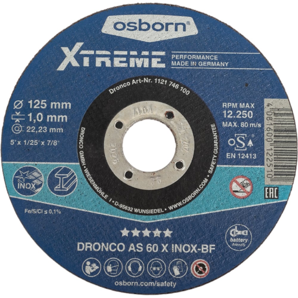 Отрезной диск по нержавейке DRONCO