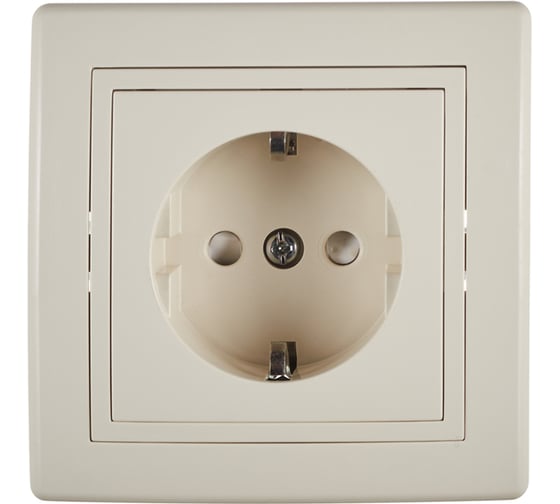 Изображение товара Розетка Aling-conel PRESTIGE 16A 250В с фарфоровой вставкой и защитой, бежевая 601.999 113026