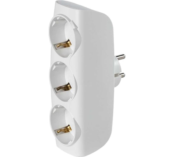 Изображение товара Разветвитель сетевой тройник SMARTBUY 3 гнезда с заземлением 16А 250B, белый SBE-16-A04w-3z