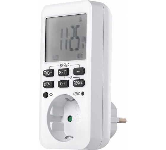 Изображение товара Розетка с электронным таймером SMARTBUY (недельный+суточный) 3600Вт с обратным отсчетом SBE-STE2