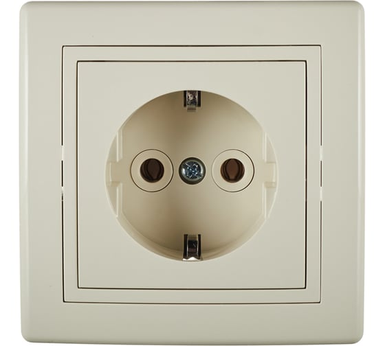 Изображение товара Розетка Aling-conel PRESTIGE 16A 250В с поликарбонатовой вставкой, бежевая 630.999 113163