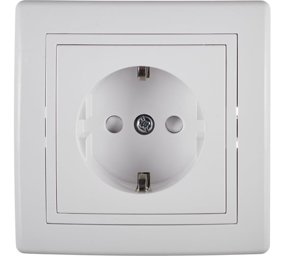 Изображение товара Розетка Aling-conel PRESTIGE 16A 250В с фарфоровой вставкой и защитой, белая 601.00 113027