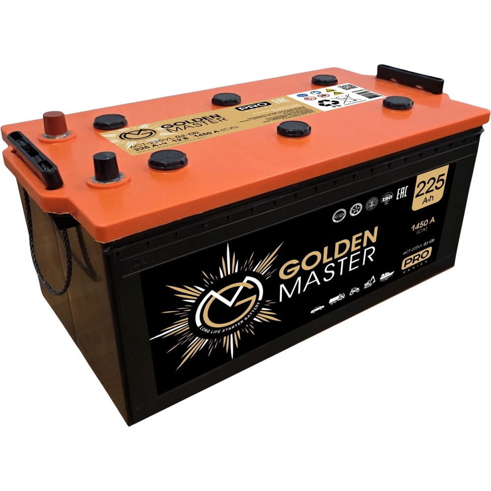 Изображение товара Автоаккумулятор GOLDEN MASTER 6СТ-225 (L)-(3) 12V 225 Ач 1450А