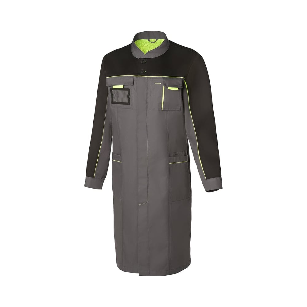 Изображение товара Женский халат СОЮЗСПЕЦОДЕЖДА КЛИНПЛЕКС ТЕХНОЛОГ защитный длинный рукав черный графит