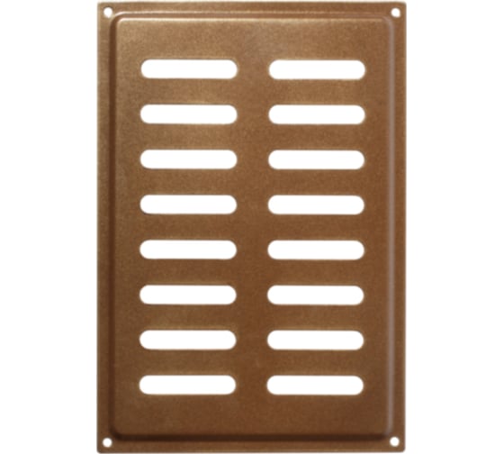 Изображение товара Решетка вентиляционная DOMART 170x240, с сеткой, модель 2, коричневый металлик 4660046005665