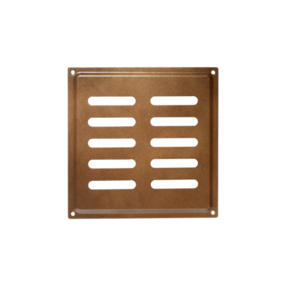 Изображение товара Решетка вентиляционная DOMART 175x175, квадратная, коричневый металлик, сталь
