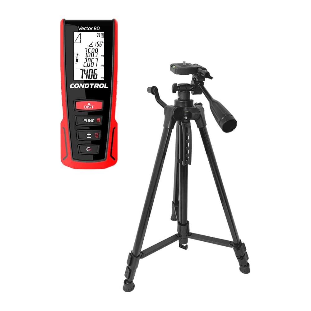 Изображение товара Комплект лазерный дальномер CONDTROL Vector 80 + штатив Н140 профессиональное оборудование