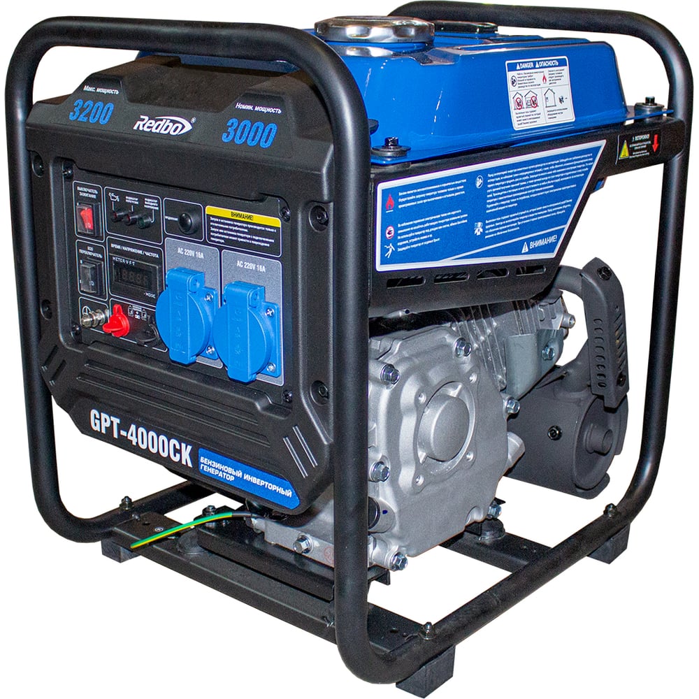 Изображение товара Бензиновый генератор Redbo GPT-4000CK 3.2 кВт инверторный с ручным стартером
