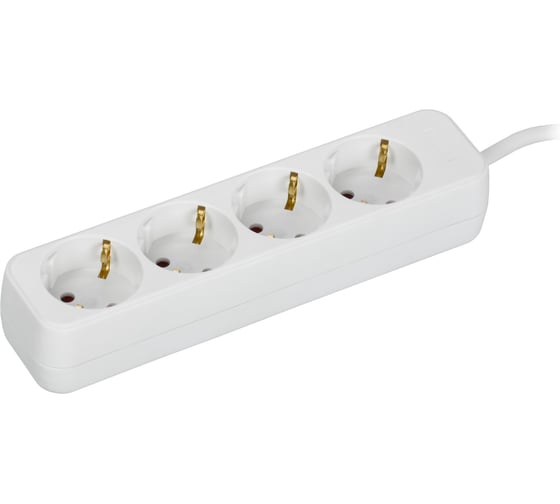 Изображение товара Удлинитель IEK UMA У04 4 места 3м 3х1мм2 10А белый UM-YP10-10-04-03-Z-K01