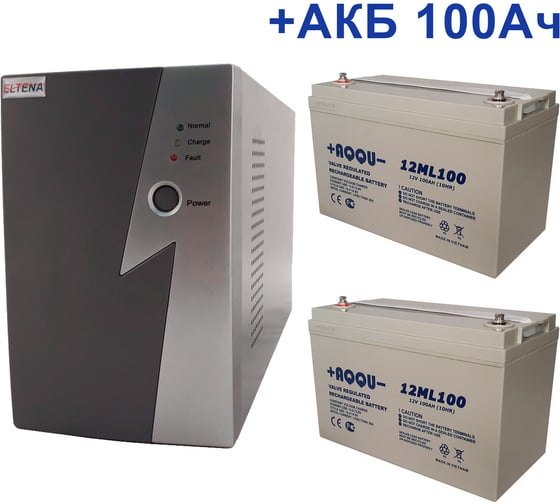 Изображение товара Комплект ИБП ELTENA Intelligent 1000LT2 (700Вт) + 2шт. АКБ AQQU 12ML100 (12В, 100Ач) I1000LT2/12ML100