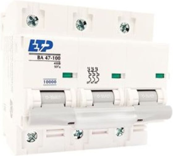 Изображение товара Автоматический выключатель ЕТР ВА 47-100, 3P 16А (C) 10kA 11552