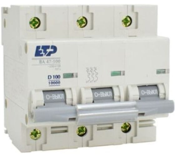 Изображение товара Автоматический выключатель ЕТР ВА 47-100, 3P 100А (D) 10кА 11549