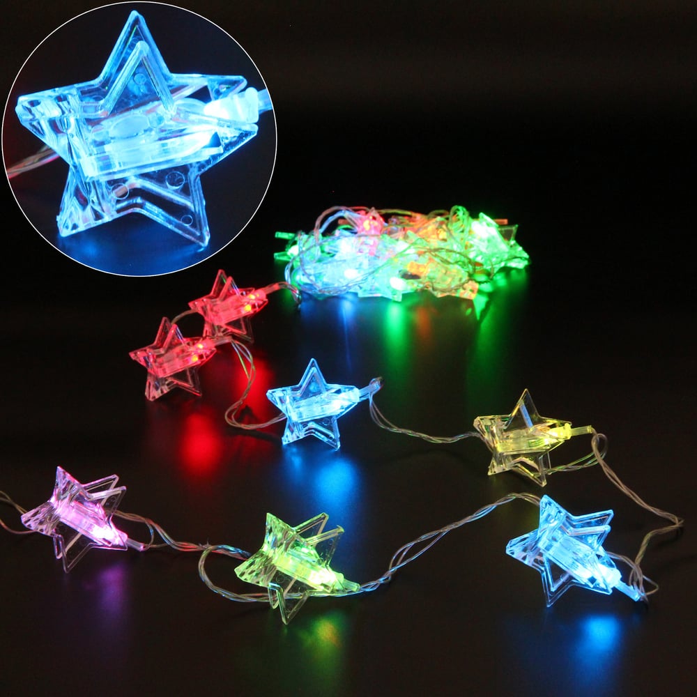 Изображение товара Гирлянда Серпантин 4 м 20 LED со звездочками и мультицветным свечением