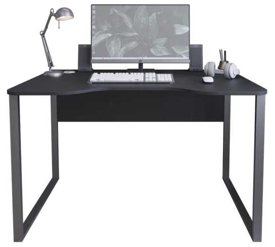 Изображение товара Стол компьютерный Альянс мебель, с 2 вертикальными ящиками, 1400х700х750, Дуб крафт золотой/Черный 832560