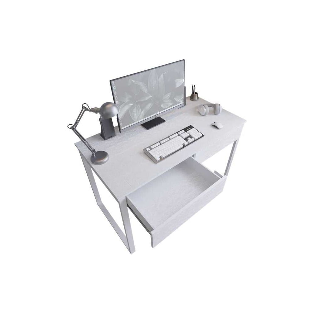 Изображение товара Письменный стол Альянс мебель с 2 ящиками белый 1200x600