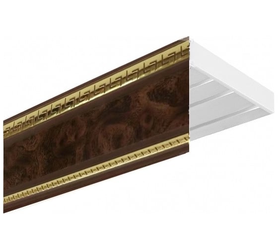 Изображение товара Трехрядный карниз Эскар ЭКОНОМ Антик в сборе, мрамор, 2.4 м 533430240