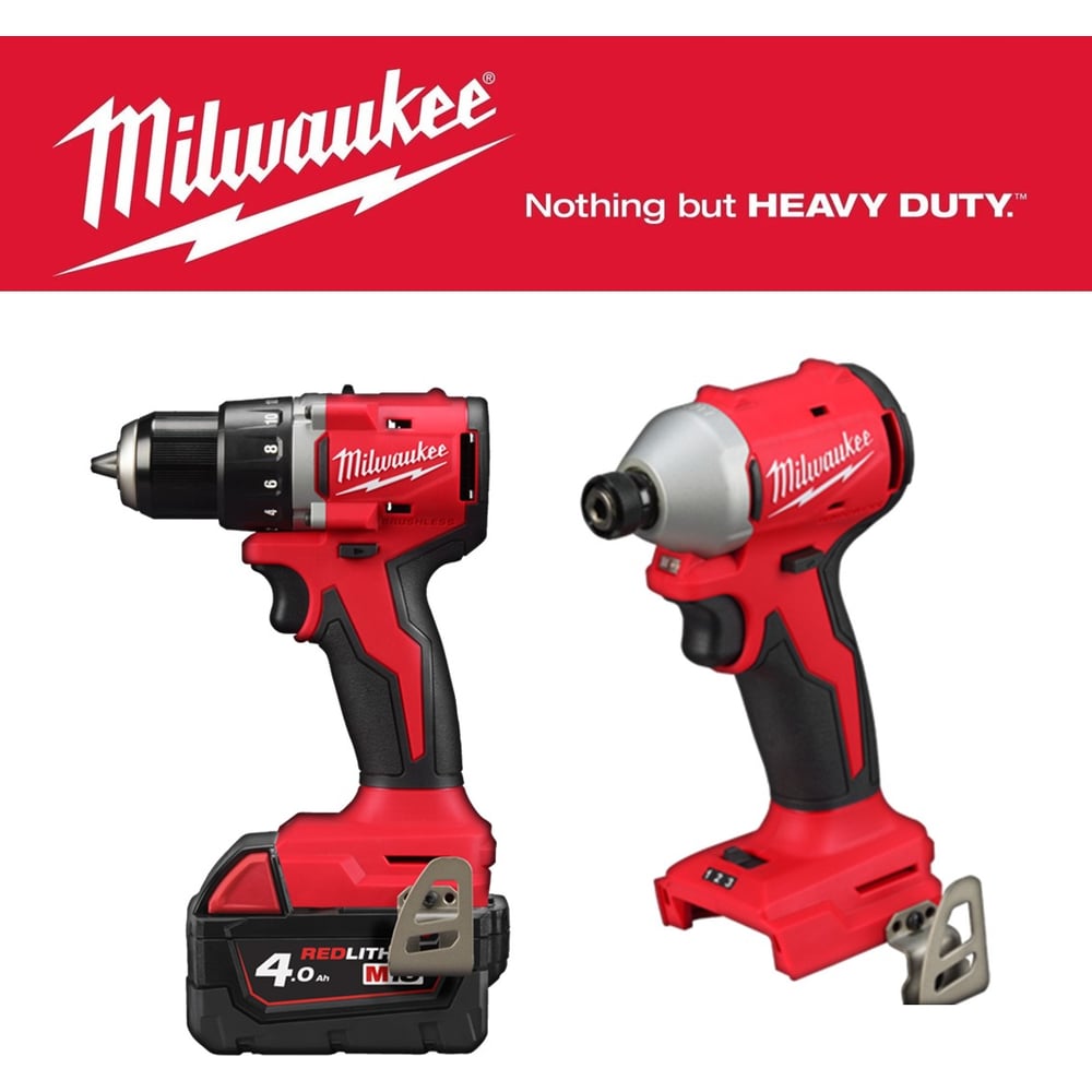 Изображение товара Набор дрель-шуруповерт M18BLDDRC-402C +  винтоверт M18BLIDR-0X (Инструмент в подарок) Milwaukee PT2509003