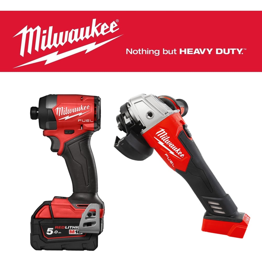 Изображение товара Механический набор винтовёрт и угловая шлифмашина Milwaukee профессиональный 18 В