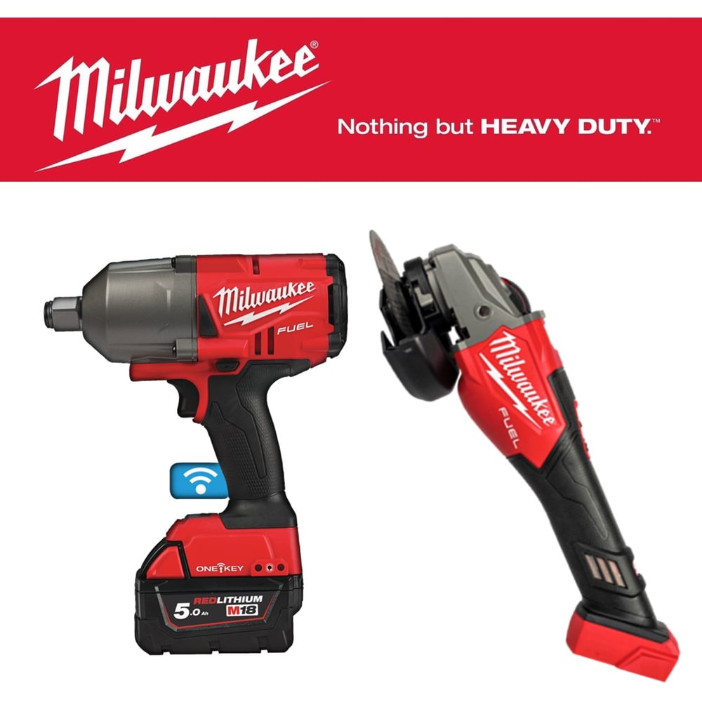 Изображение товара Набор гайковерт и угловая шлифмашина Milwaukee 18В профессиональный комплект
