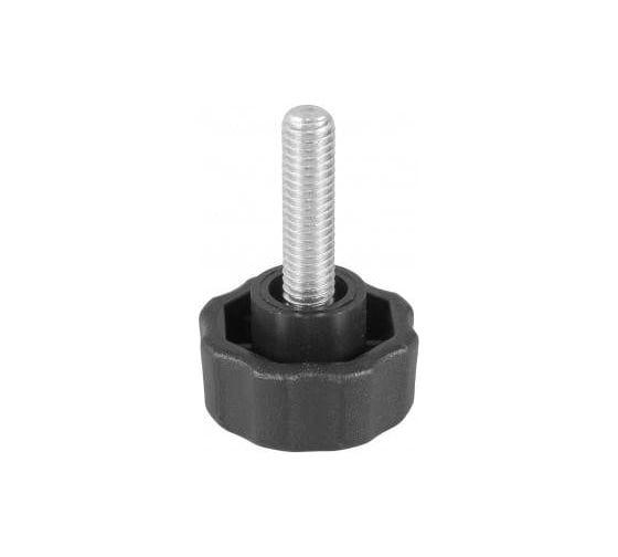 Изображение товара Фиксатор Миниворкс пластиковый с рукояткой Ø25 и резьбой М6х15, цвет черный – (15 шт.) Ф25М6-15ЧС