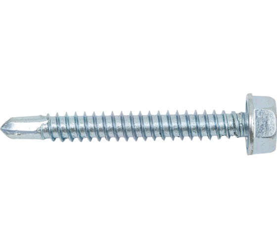 Изображение товара Кровельный саморез КРЕП-КОМП цинк 7 мкм, без шайбы, 6,3х51 100 шт скбш6351ф