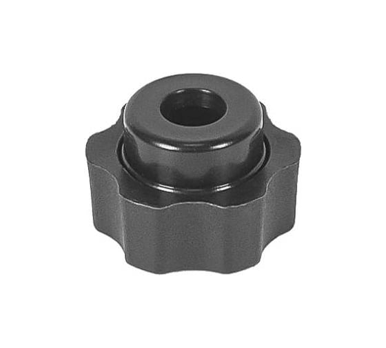 Изображение товара Барашек Миниворкс пластиковый разборный (комплект крышка и вставка) с рукояткой Ø21 для установки гайки или болта М6, цвет белый – (20 шт.) Б21М6БН