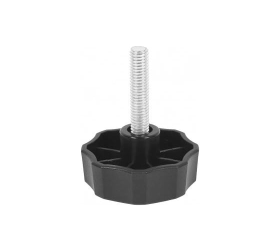 Изображение товара Фиксатор Миниворкс пластиковый с рукояткой Ø50 и резьбой М6х35, цвет черный – (10 шт.) Ф50М6-35ЧС