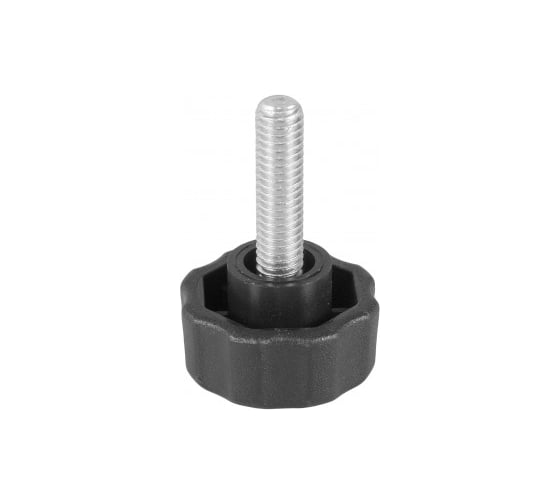 Изображение товара Фиксатор Миниворкс пластиковый с рукояткой Ø25 и резьбой М6х25, цвет черный – (15 шт.) Ф25М6-25ЧС