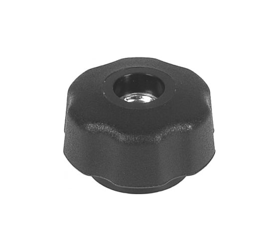 Изображение товара Барашек Миниворкс пластиковый с рукояткой Ø25 и резьбой М6, проходной, цвет черный – (10 шт.) БП25М6ЧН