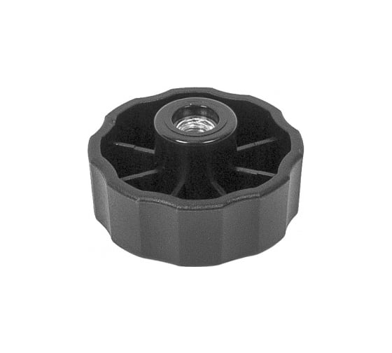 Изображение товара Барашек Миниворкс пластиковый с рукояткой Ø42 и резьбой М6, цвет черный – (10 шт.) Б42М6ЧС
