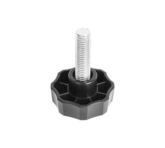Изображение товара Фиксатор Миниворкс с болтом M12x40 мм, пластиковая рукоятка Ø50 мм, цвет черный – (5 шт.) Ф50М12-40ЧС