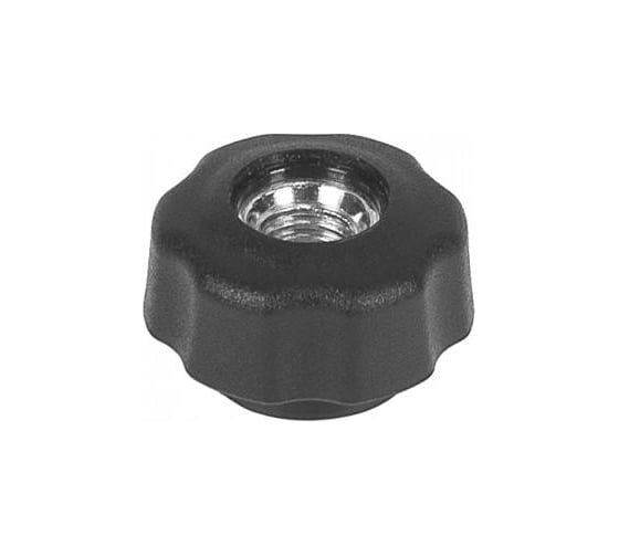 Изображение товара Барашек Миниворкс пластиковый с рукояткой Ø25 и резьбой М8, проходной, цвет черный – (10 шт.) БП25М8ЧН