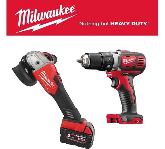 Изображение товара Набор  угловая шлифмашина M18FSAG125XB-502X +  дрель-шуруповерт M18BDD-0 (Инструмент в подарок) Milwaukee PT2509008