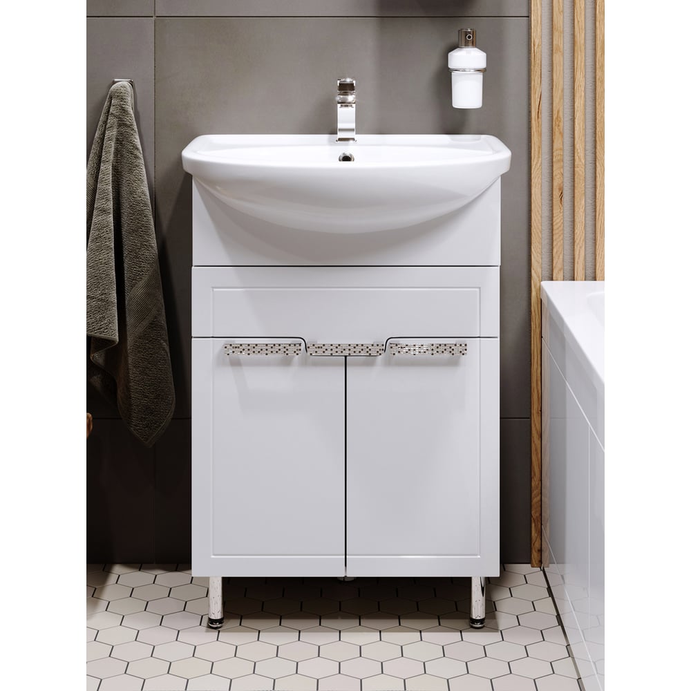 Изображение товара Тумба ALAVANN Vittoria 60 с раковиной белая