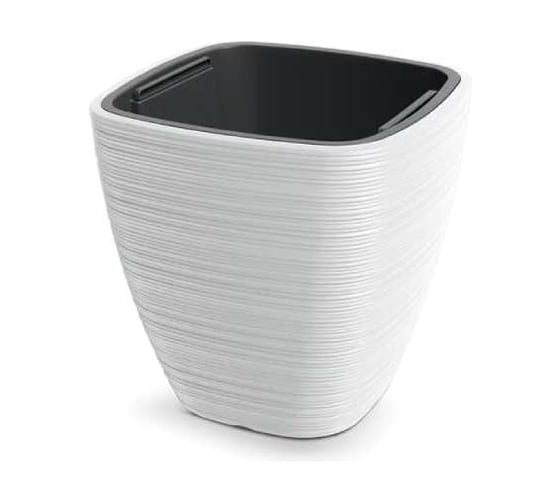Изображение товара Кашпо пластик с вкладышем SCHEURICH Vena Square d39х39 см, h39 см 20/36л белый 073561