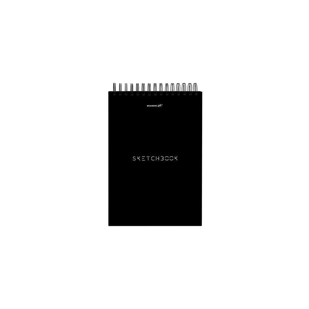 Изображение товара Скетчбук BRAUBERG 140х201 мм белая бумага 100г/м2 60л черный