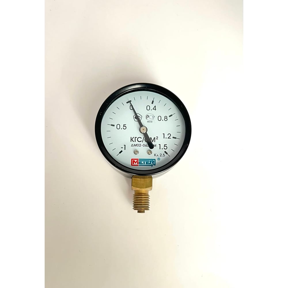 Изображение товара Манометр МЕТЕР ДМ 02-063-1-М Р=-1..+1.5 кгс/см2, М12х1.5, класс 1.5 3236
