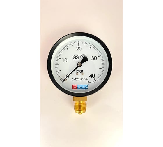 Изображение товара Манометр МЕТЕР ДМ 02-100-1-G Р=0..40 бар G1/2 кл.1,5 702