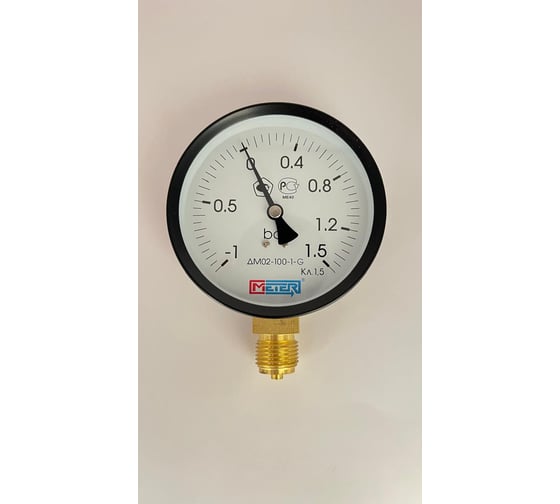 Изображение товара Манометр МЕТЕР ДМ 02-100-1-G Р=-1..1,5 бар G1/2 кл.1,5 680