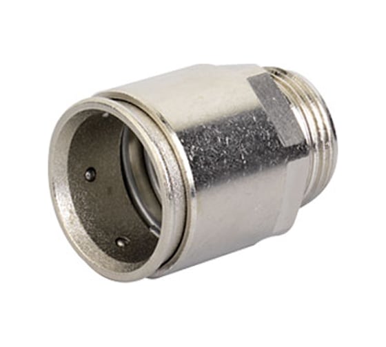 Изображение товара Муфта DKC труба-коробка, диаметр 20 мм, IP66/IP67, М20х1,5, никелированная латунь 6111-A20N